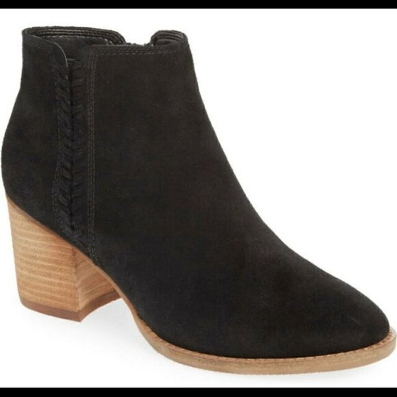 Blondo Nina Waterproof Suede Ankle Leather Bootie Black Brown 8.5 fall utility - Picture 1 of 14